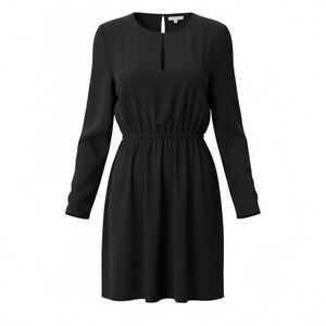 Amanda U Black Slit Neckline 3/4 Sleeves Dress Size S